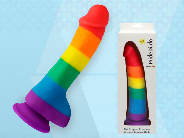 Rainbow dildo anal